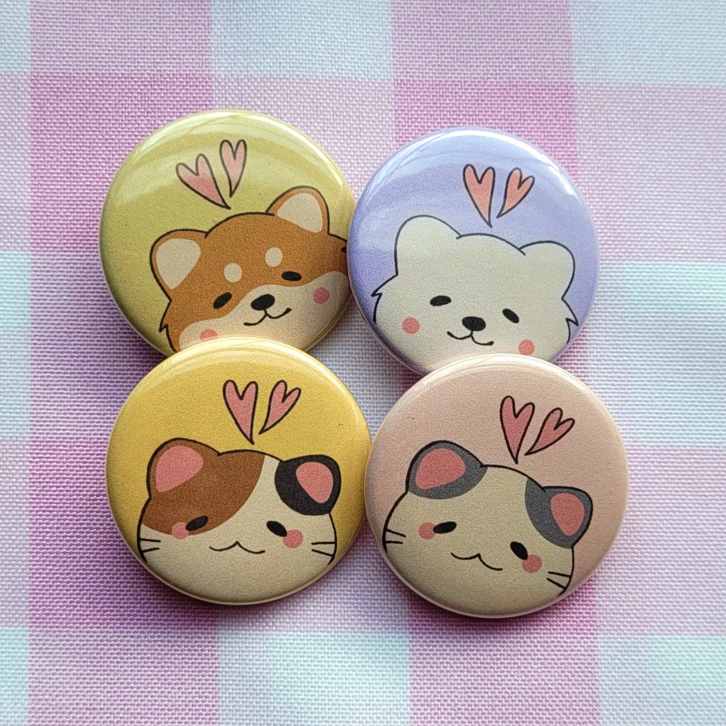 pet button pin set