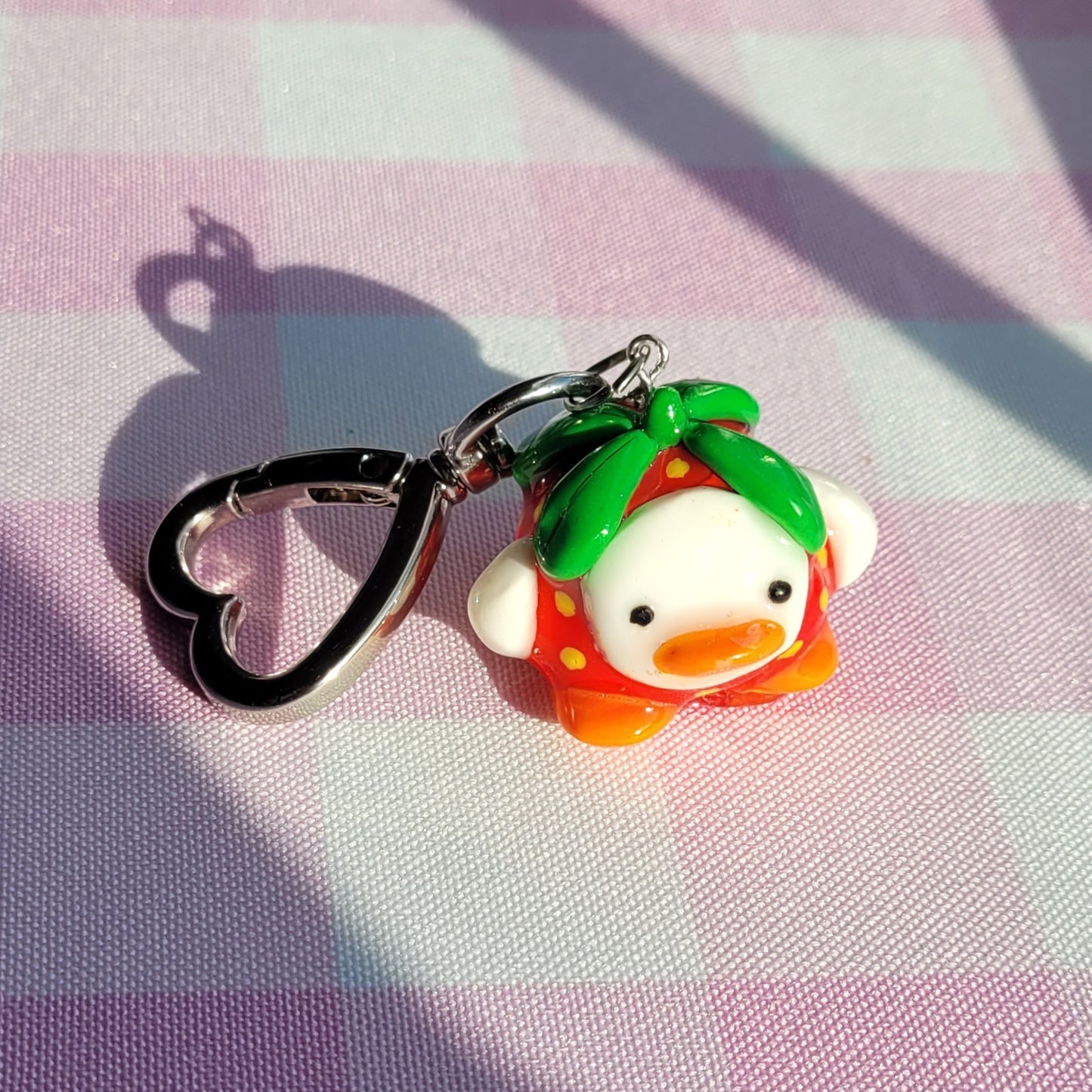 white strawducky keychain