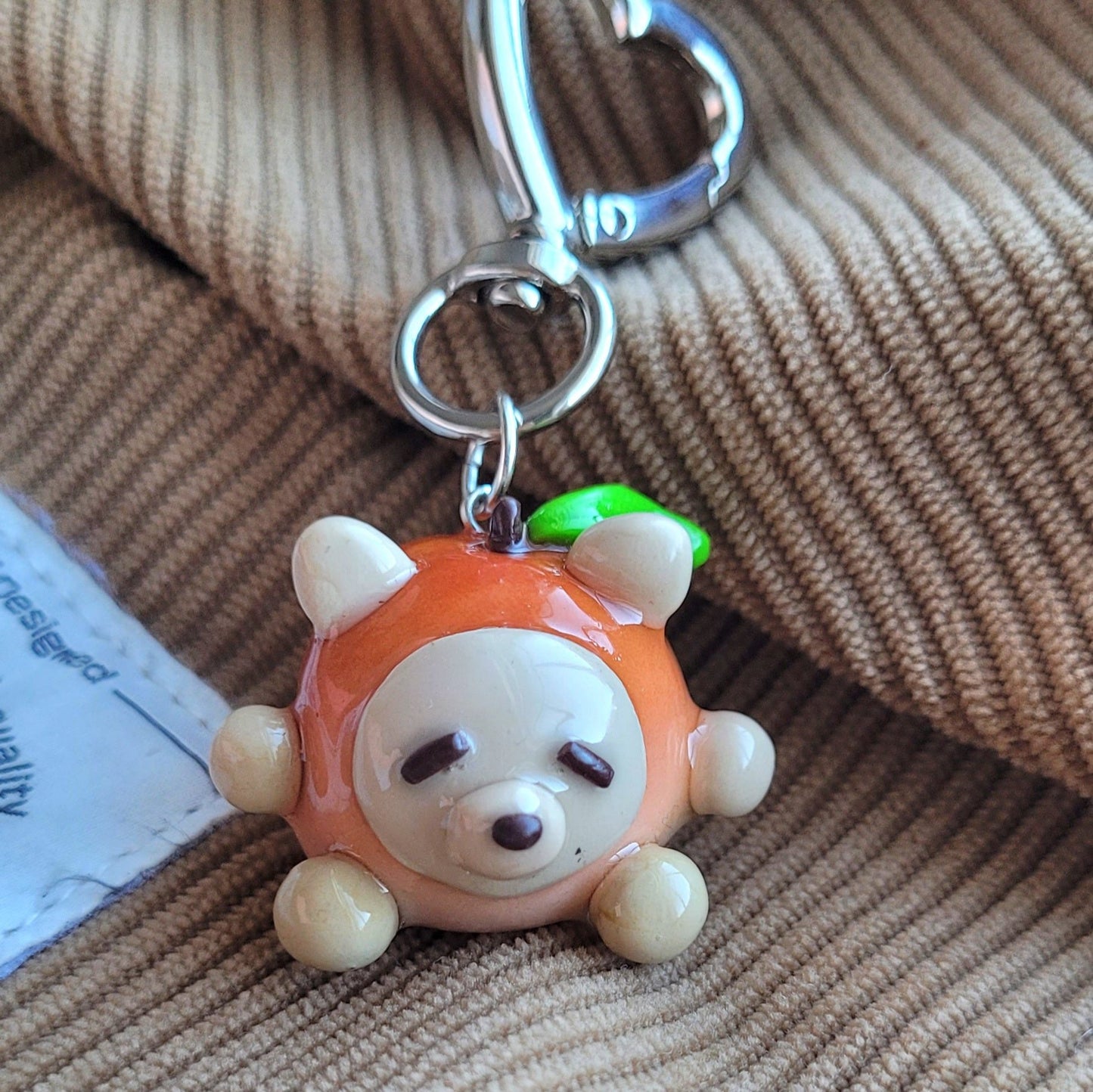 peach dog keychain