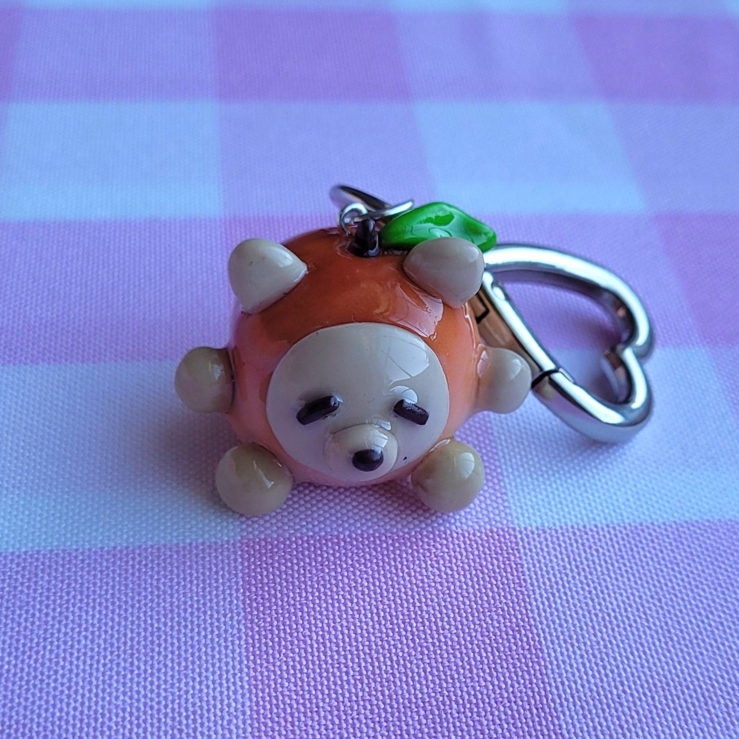 peach dog keychain