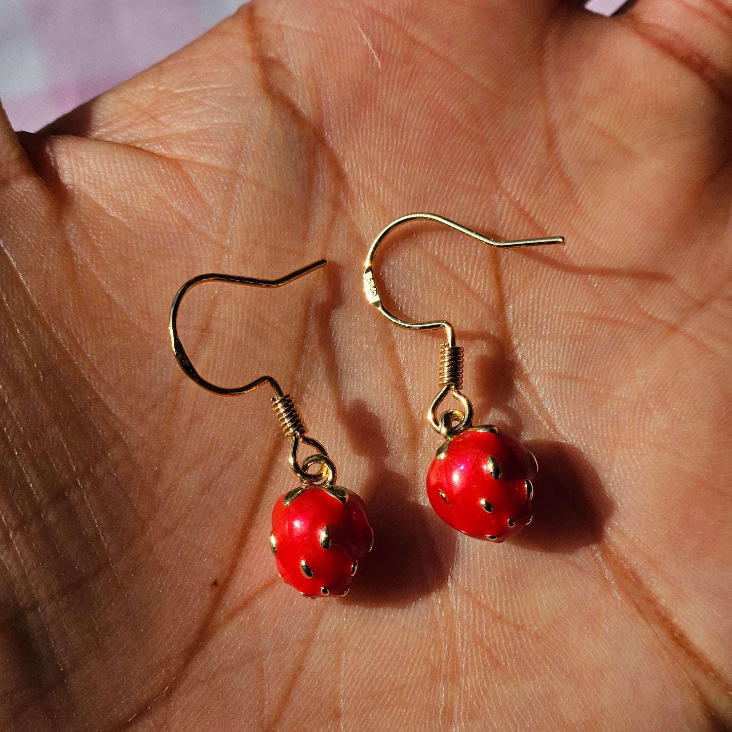 strawberry charm earrings