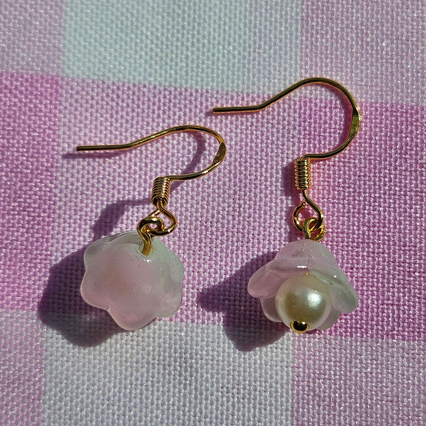 mint rosé lily earrings