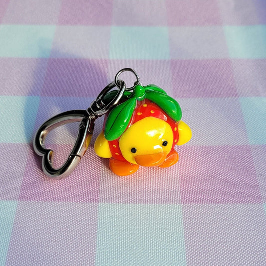 yellow strawducky keychain