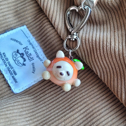peach dog keychain