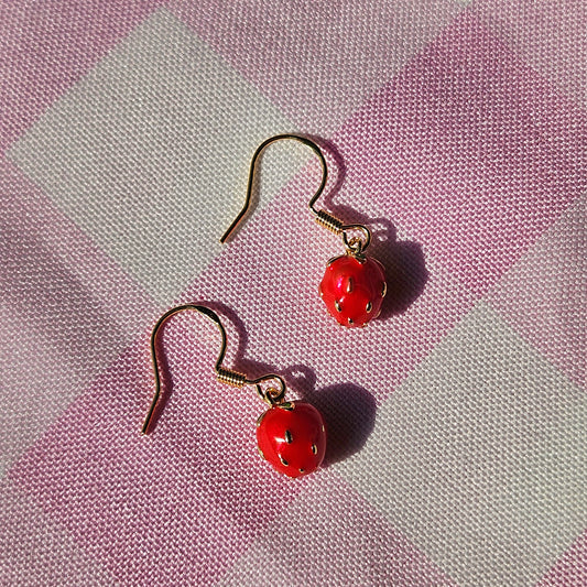 strawberry charm earrings