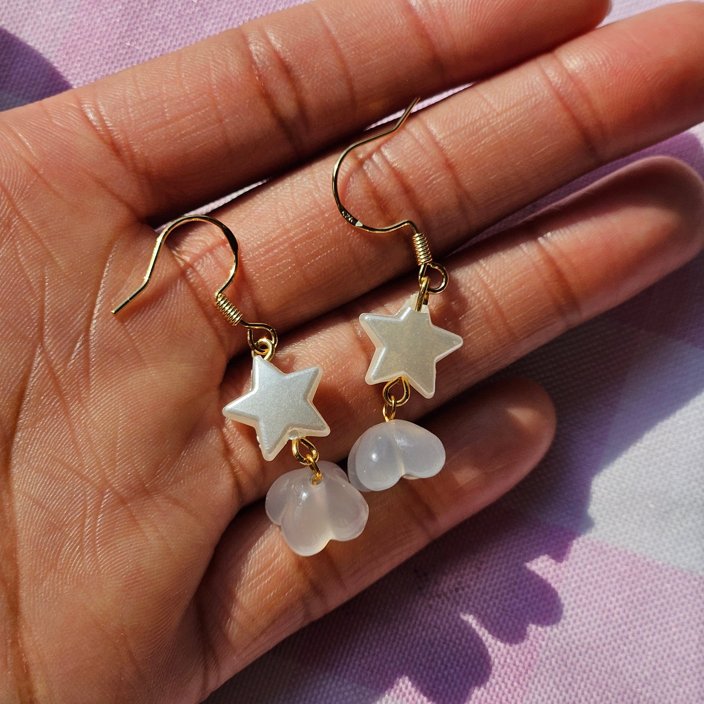 agate star cloud earrings